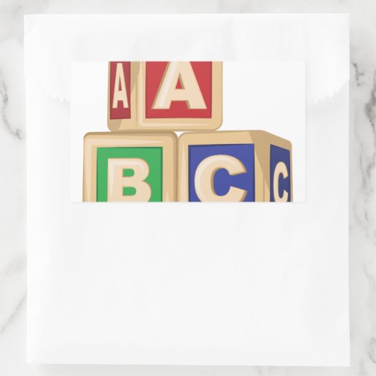 ABC-blokken Rechthoekige Sticker (Tas)