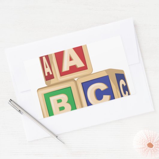 ABC-blokken Rechthoekige Sticker (Envelop)
