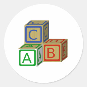 ABC-blokken Ronde Sticker