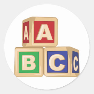 ABC-blokken Ronde Sticker