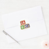 ABC-blokken Ronde Sticker (Envelop)