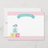 ABC Blokken Roze en Aqua Girl Baby shower