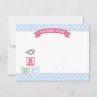 ABC Blokken Roze en Blauw Baby shower van het Meis