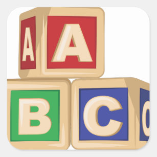 ABC-blokken Vierkante Sticker