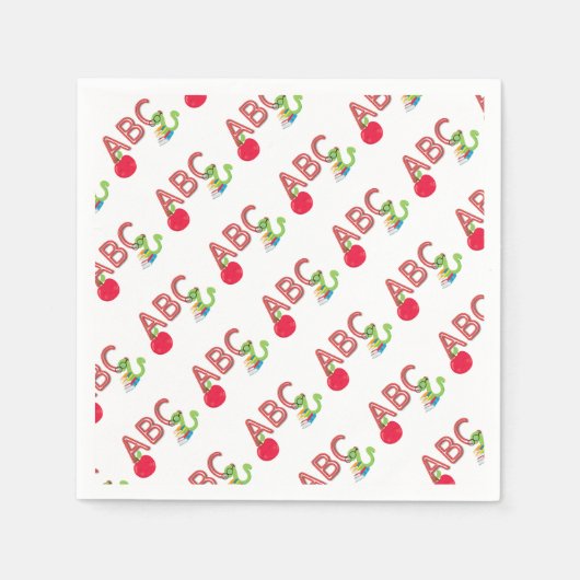 ABC-boekworm Servetten (Voorkant)