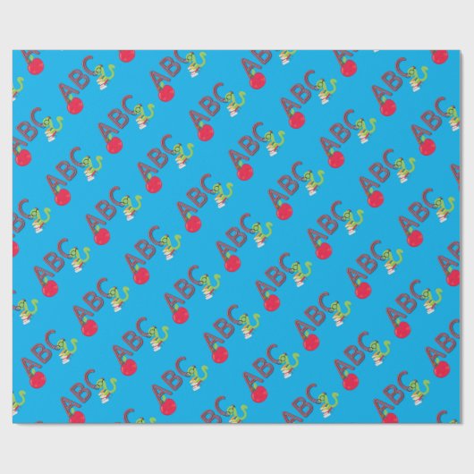 ABC-boekwormpatroon Cadeaupapier (Vlak)