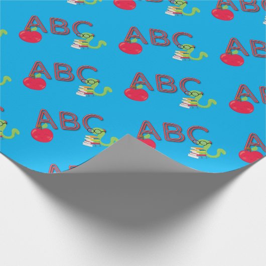 ABC-boekwormpatroon Cadeaupapier (Hoek)