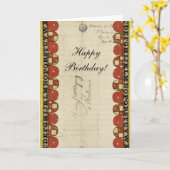 ABC Border Vintage Grootboek, Gefeliciteerd! Kaart (Gele Bloem)