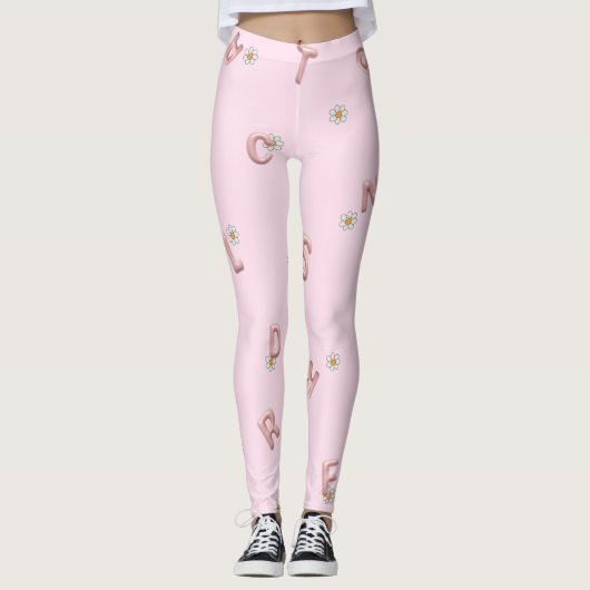 ABC Brief bloem Ballon student Terug naar school Leggings (Voorkant)