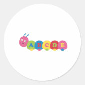 ABC Caterpijler Ronde Sticker (Voorkant)