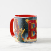 ABC Christmas Mug -Festive Holiday Alphabet Scenes Mok (Voorkant links)