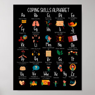 ABC Coping Skills Alfabet Zelfzorg Geestelijke Gez Poster