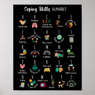 ABC Coping Skills Alfabet Zelfzorg Geestelijke Gez Poster