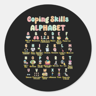 ABC Coping Skills Alfabet Zelfzorg Geestelijke Gez Ronde Sticker