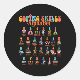 ABC Coping Skills Alfabet Zelfzorg Geestelijke Gez Ronde Sticker