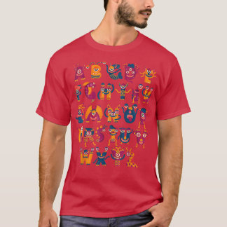 ABC Cute Monster Alphabet Halloween Teacher Costum T-shirt