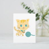 ABC-dieren - Carrie Cat Briefkaart (Staand voorkant)