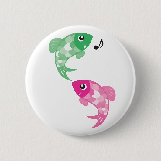 ABC-dieren - Figaro & Finzy Fish Ronde Button 5,7 Cm (Voorkant)