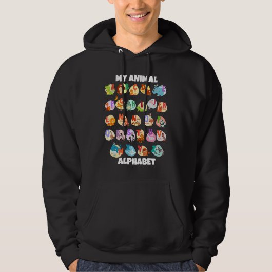 ABC-dieren identificeren een Z-type dierentuin Hoodie (Voorkant)