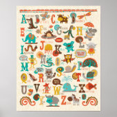 ABC Dierenalfabet Jongens Nursery Print (Voorkant)