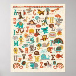 ABC Dierenalfabet Jongens Nursery Print