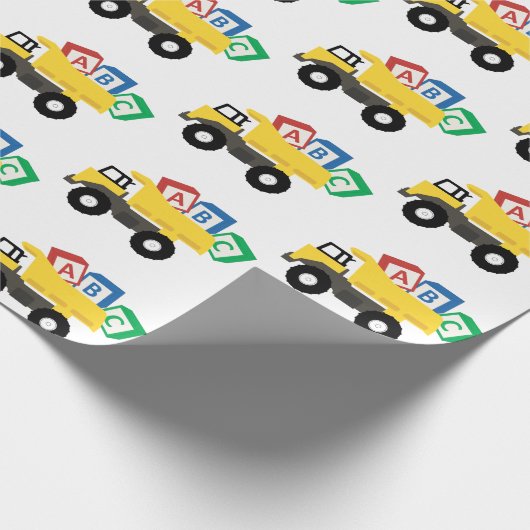 ABC Dump Truck Construction Trucks Cadeaupapier (Hoek)