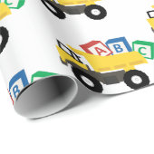 ABC Dump Truck Construction Trucks Cadeaupapier (Rol Hoek)