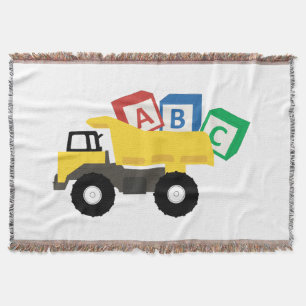 ABC Dump Truck Construction Trucks Deken