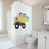 ABC Dump Truck Construction Trucks Douchegordijn (In situ)