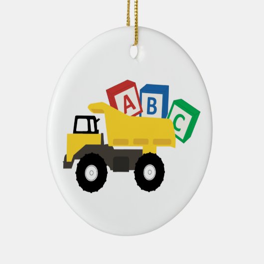 ABC Dump Truck Construction Trucks Keramisch Ornament (Rechts)