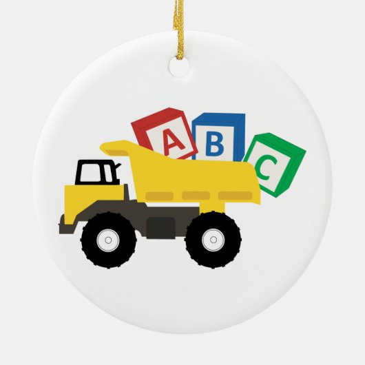 ABC Dump Truck Construction Trucks Keramisch Ornament (Achterkant)