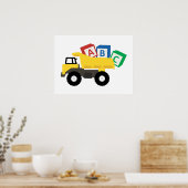 ABC Dump Truck Construction Trucks Poster (Keuken)