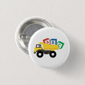 ABC Dump Truck Construction Trucks Ronde Button 3,2 Cm (Voorkant /achterkant)