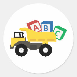 ABC Dump Truck Construction Trucks Ronde Sticker