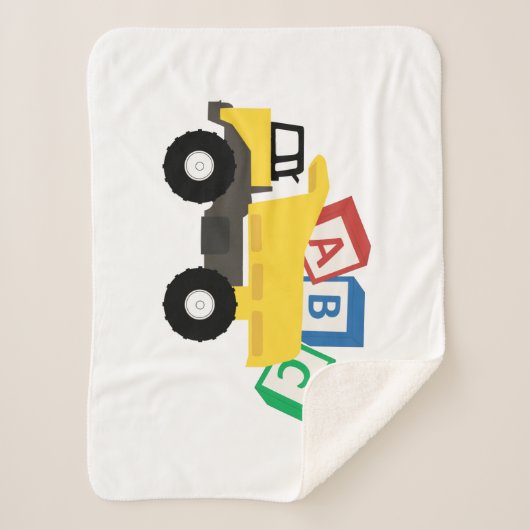 ABC Dump Truck Construction Trucks Sherpa Deken (Voorkant)