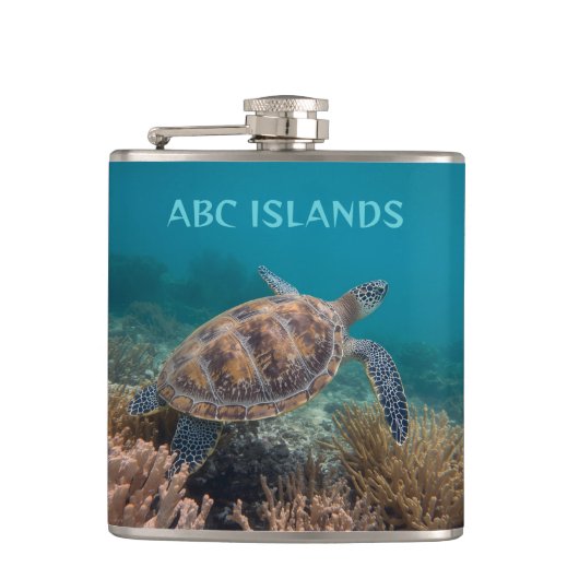 Abc-eiland schildpad heupfles (Voorkant)