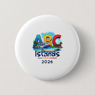 ABC-eilanden Aru Bonaire Curacao Cruise Vakantie 2 Ronde Button 5,7 Cm
