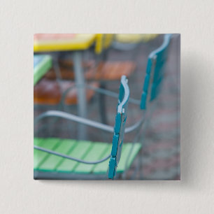 ABC-eilanden, ARUBA, Palm Beach: Colorful Cafe 2 Vierkante Button 5,1 Cm