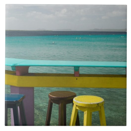 ABC-eilanden, BONAIRE, Kralendijk: Zeezicht Tegeltje (Voorkant)