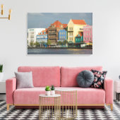 ABC-eilanden, CURAÇAO, Willemstad: Havenfront 2 Canvas Afdruk (Insitu (Woonkamer))
