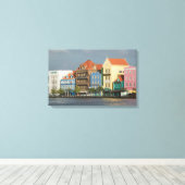 ABC-eilanden, CURAÇAO, Willemstad: Havenfront 2 Canvas Afdruk (Insitu (Houten vloer))