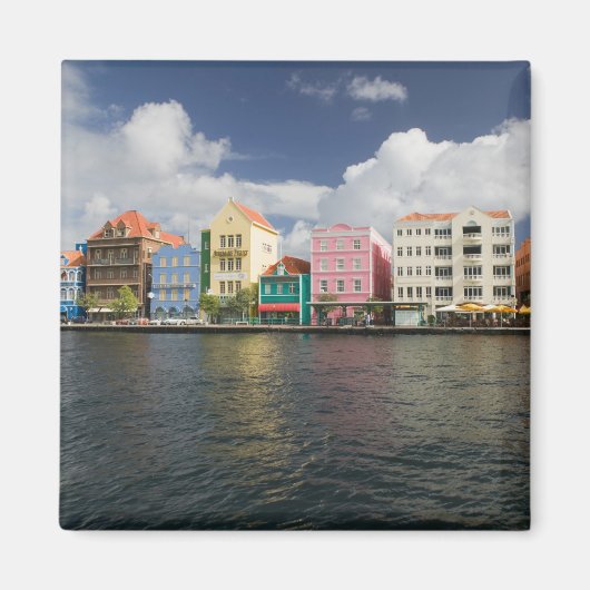 ABC-eilanden, CURACAO, Willemstad: Havenfront Magneet (Voorkant)