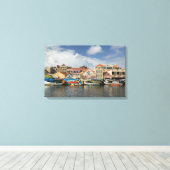 ABC-eilanden, CURACAO, Willemstad: Punda, Canvas Afdruk (Insitu (Houten vloer))