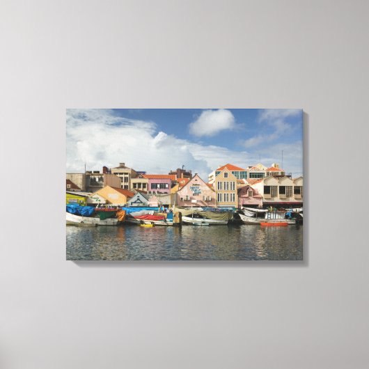ABC-eilanden, CURACAO, Willemstad: Punda, Canvas Afdruk (Voorkant)