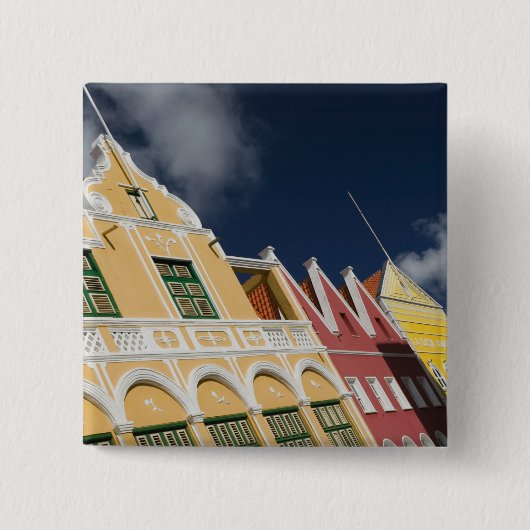 ABC-eilanden, CURAÇAO, Willemstad: Punda Vierkante Button 5,1 Cm (Voorkant)
