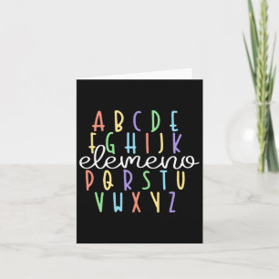 Abc Elemeno Kindergarten Leraar Cute Gifts Back T Kaart