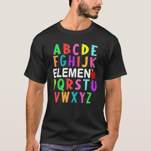 ABC Elemeno Kindergarten Teacher Cute  Back to Sch T-shirt (Voorkant)