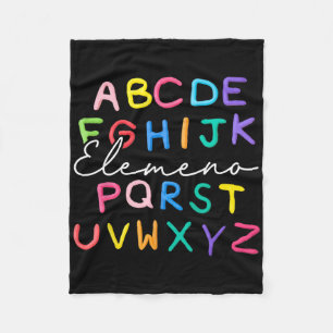 ABC Elemeno Kleuterschool Leraar Jongen Meisje Kin Fleece Deken