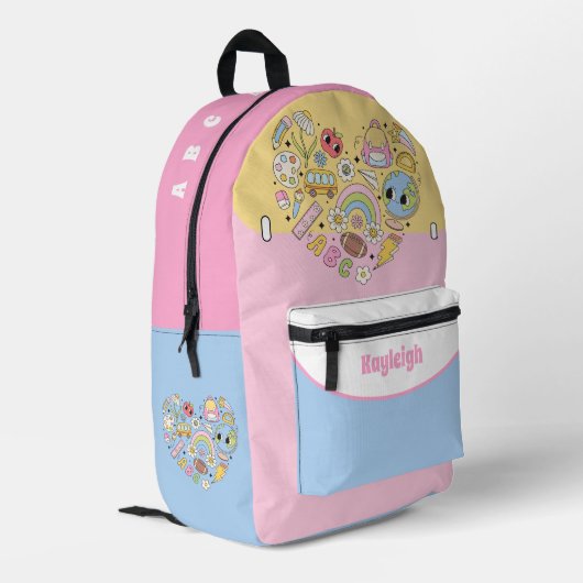 ABC EN 123 WHIMSICALE KINDERRUGZAK BEDRUKTE RUGZAK (Achterkant Hoek Links)