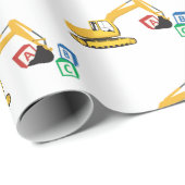 ABC Excavator Construction Truck Cadeaupapier (Rol Hoek)